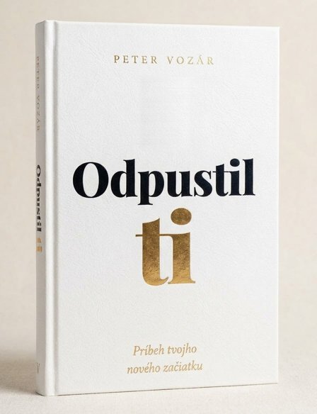 Kniha Odpustil ti – biela obálka so zlatým písmom